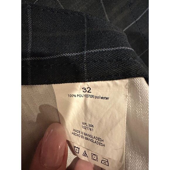 Haggar Shorts Mens 32 Navy Windowpane Check Pattern Preppy Outdoors Athleisure - Picture 6 of 8